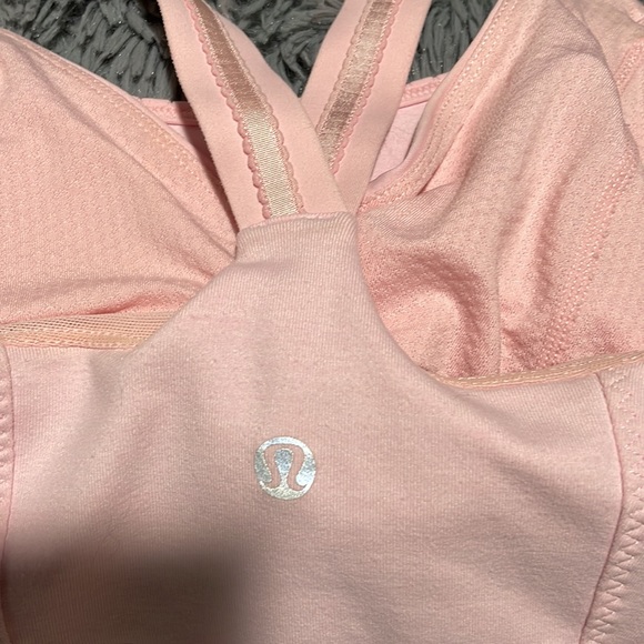 Lululemon Cross My Heart Tank Heathered P w/adjustable bra and reflective straps - Picture 7 of 12